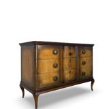Commode italienne en placage et bois massif de noyer, années 1940-1950