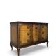 Commode italienne en placage et bois massif de noyer, années 1940-1950