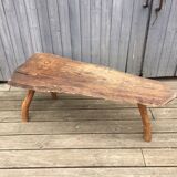 Brutalist bench solid wood tripod