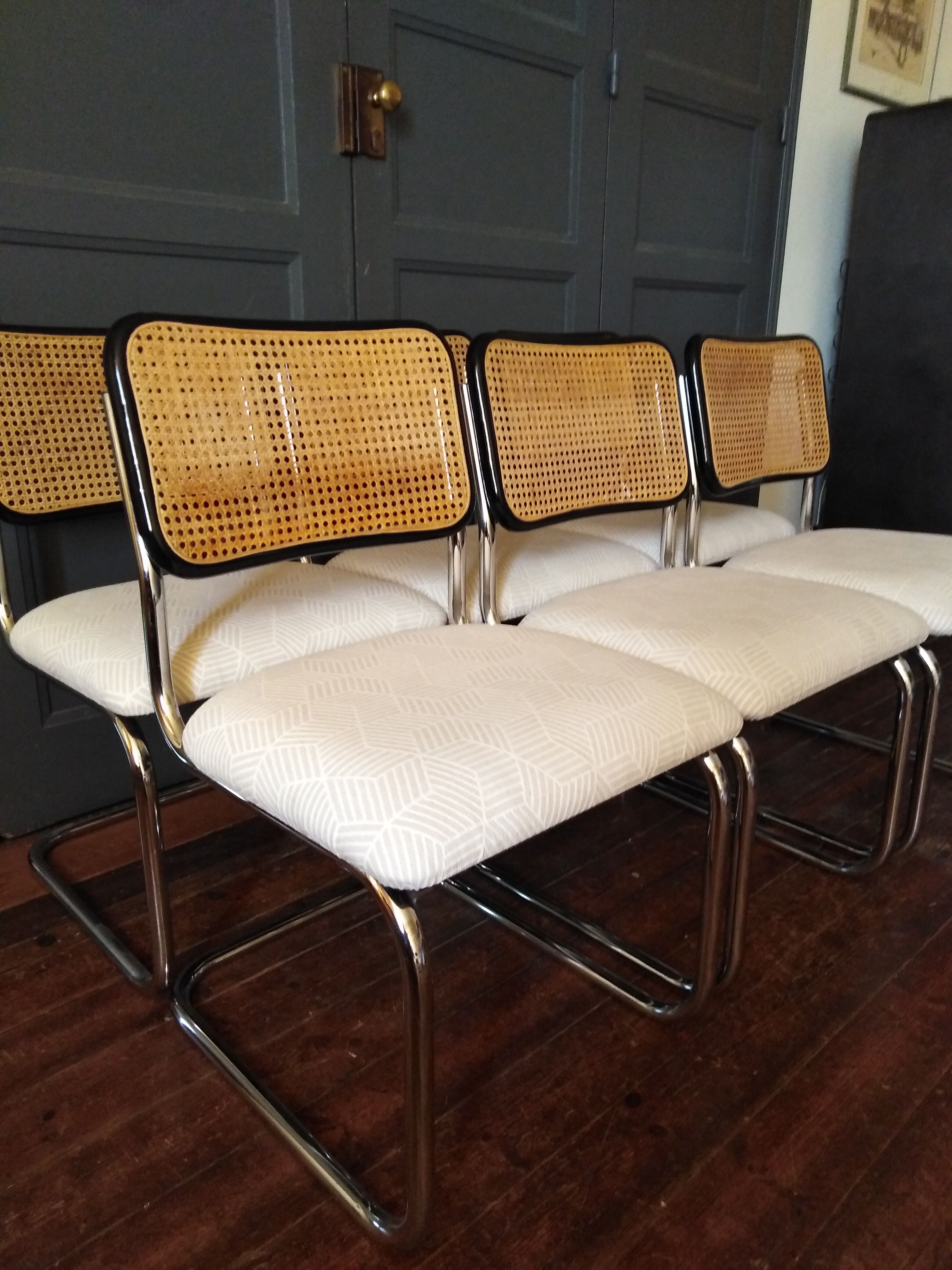 6 chairs cesca Marcel Breuer 1970