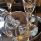 Cut glass champagne flutes. 1960s
