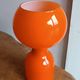Lampe champignon Space Age en verre opalin orange 1970