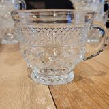 8 thick cut glass cups