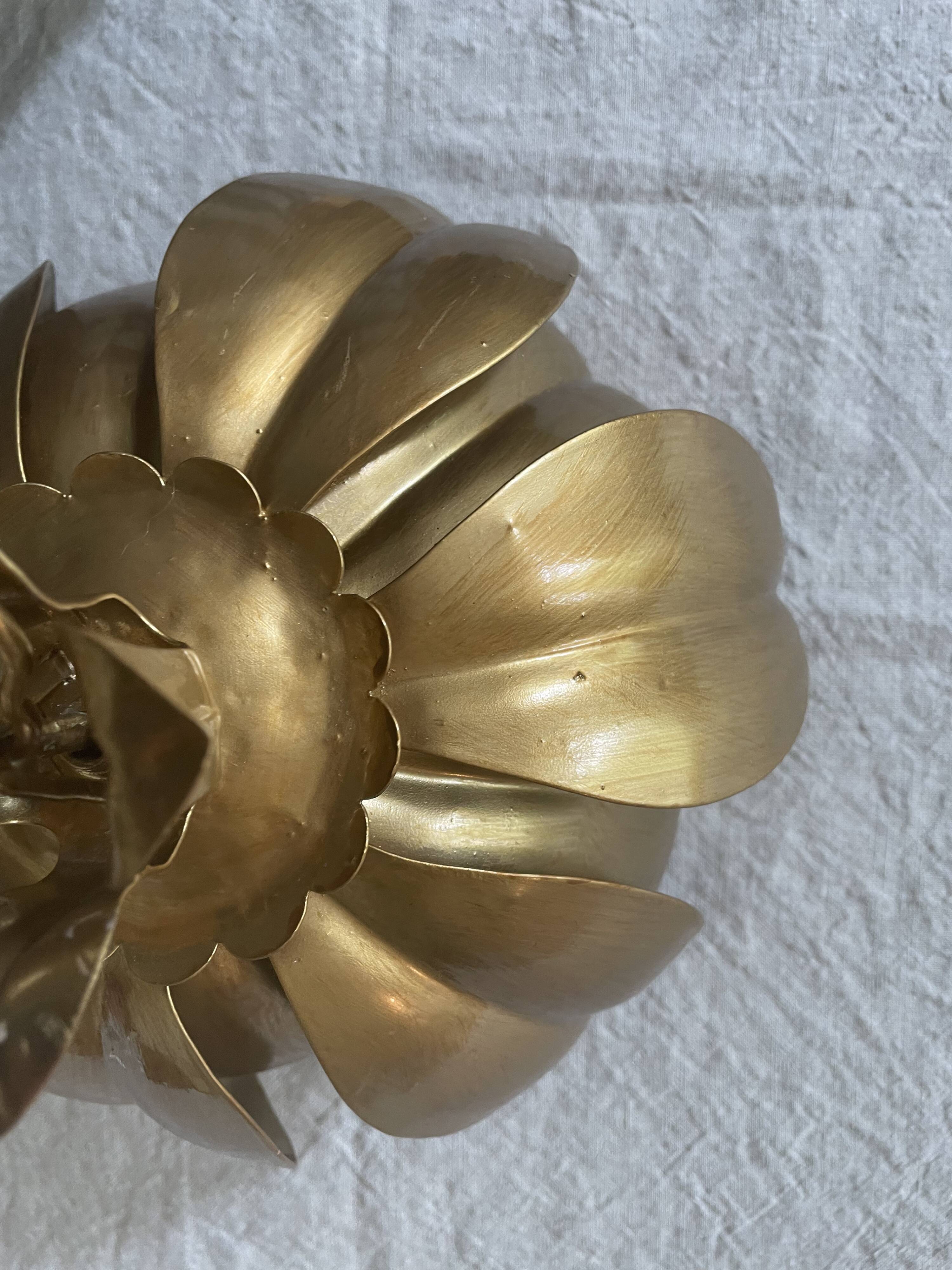 Metal flower chandelier