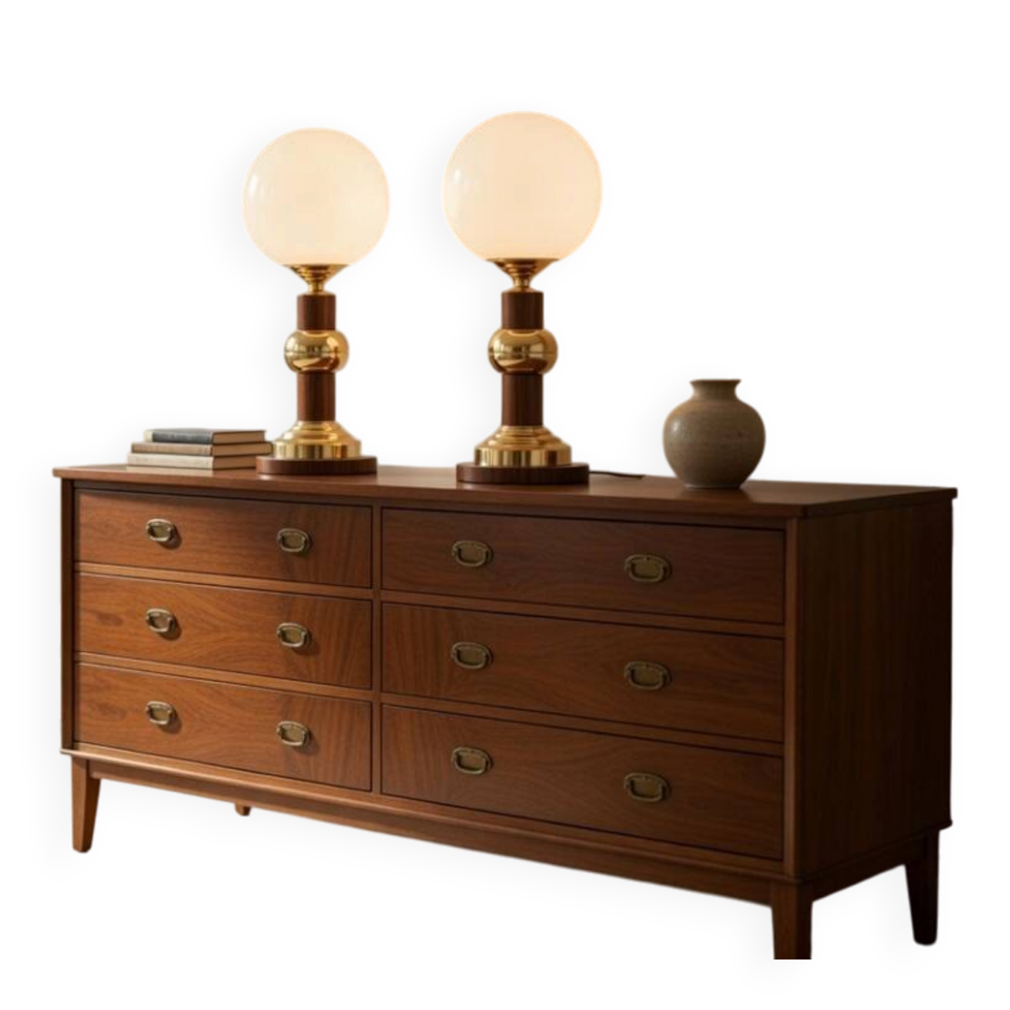 A pair of Art Deco table lamps from around 1950, Poland.