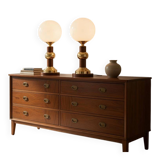 A pair of Art Deco table lamps from around 1950, Poland.