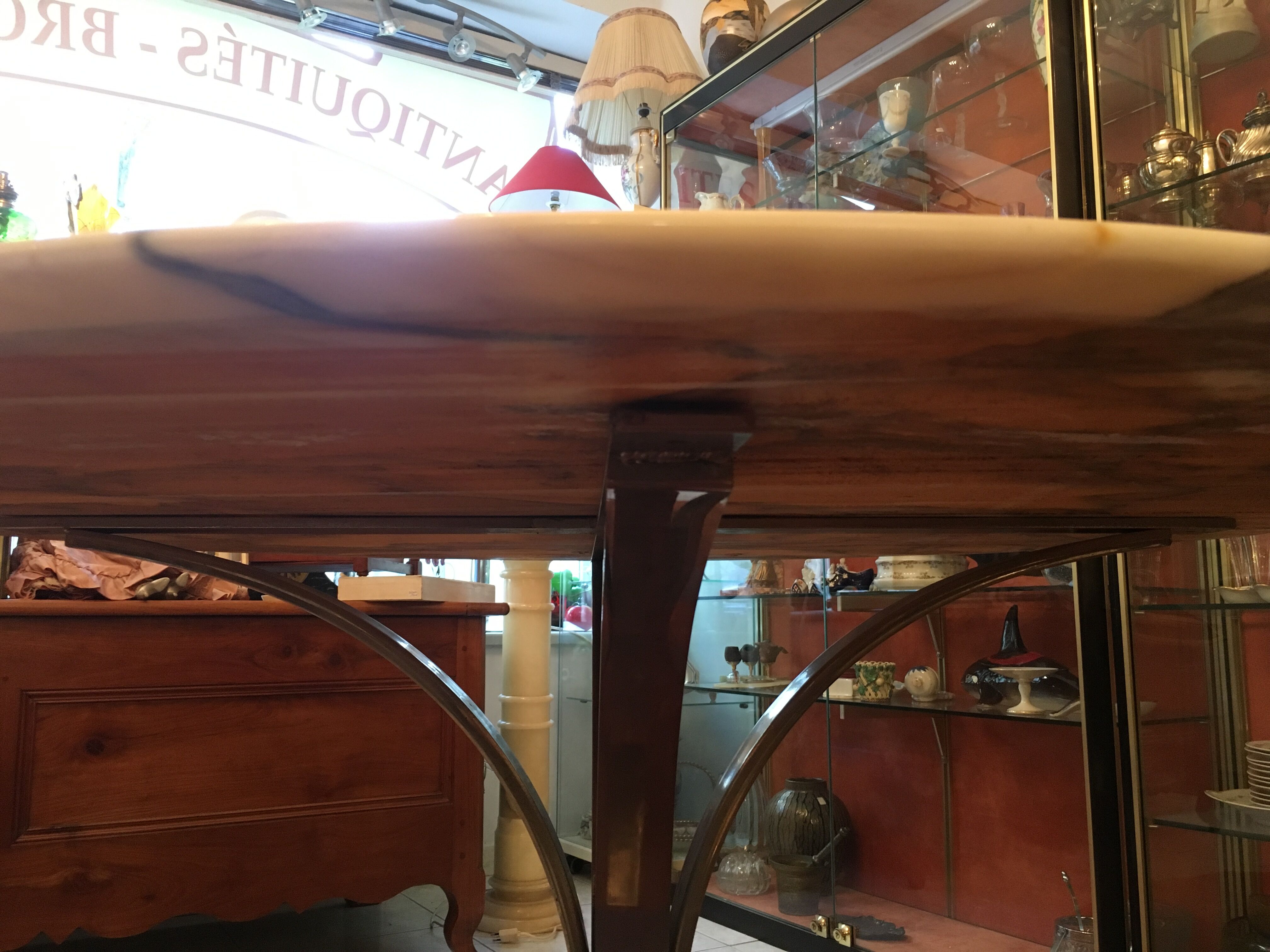 Marble table and stainless steel base