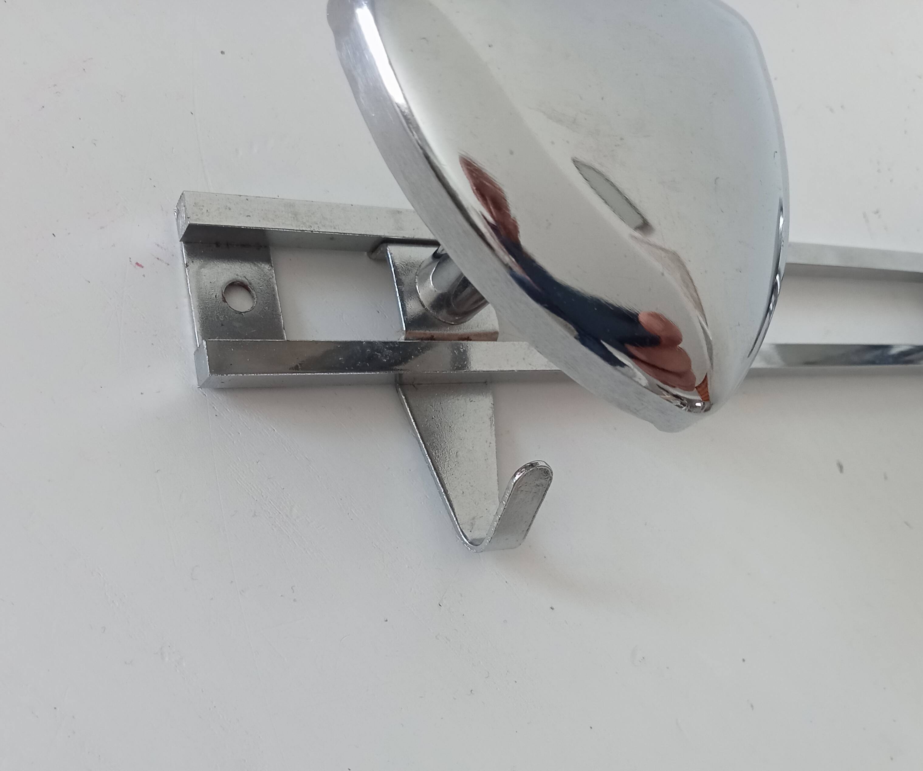 Vintage 1960s chrome wall coat rack automotive design