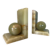 Pair of modernist bookends in onyx