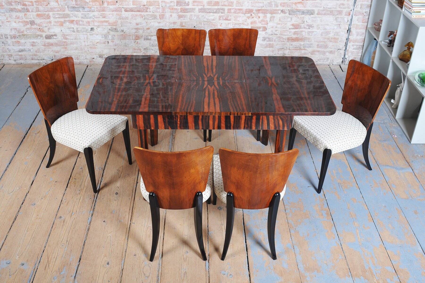 Art Deco Beech Chairs attributed to Halabala for Up Závody, Czech, 1930s, Set of 6