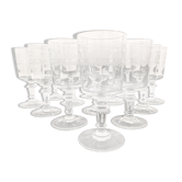 Series of 14 vintage art deco style foot glasses