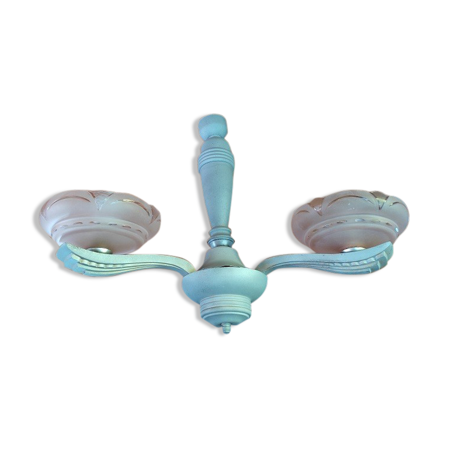 Chandelier support cast iron metal globe tulip pink glass DP 0822161