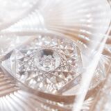 Square tray in Bohemian crystal, hand carved.