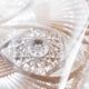 Square tray in Bohemian crystal, hand carved.