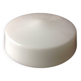 Plafonnier rond en opaline blanche vintage années 60-70