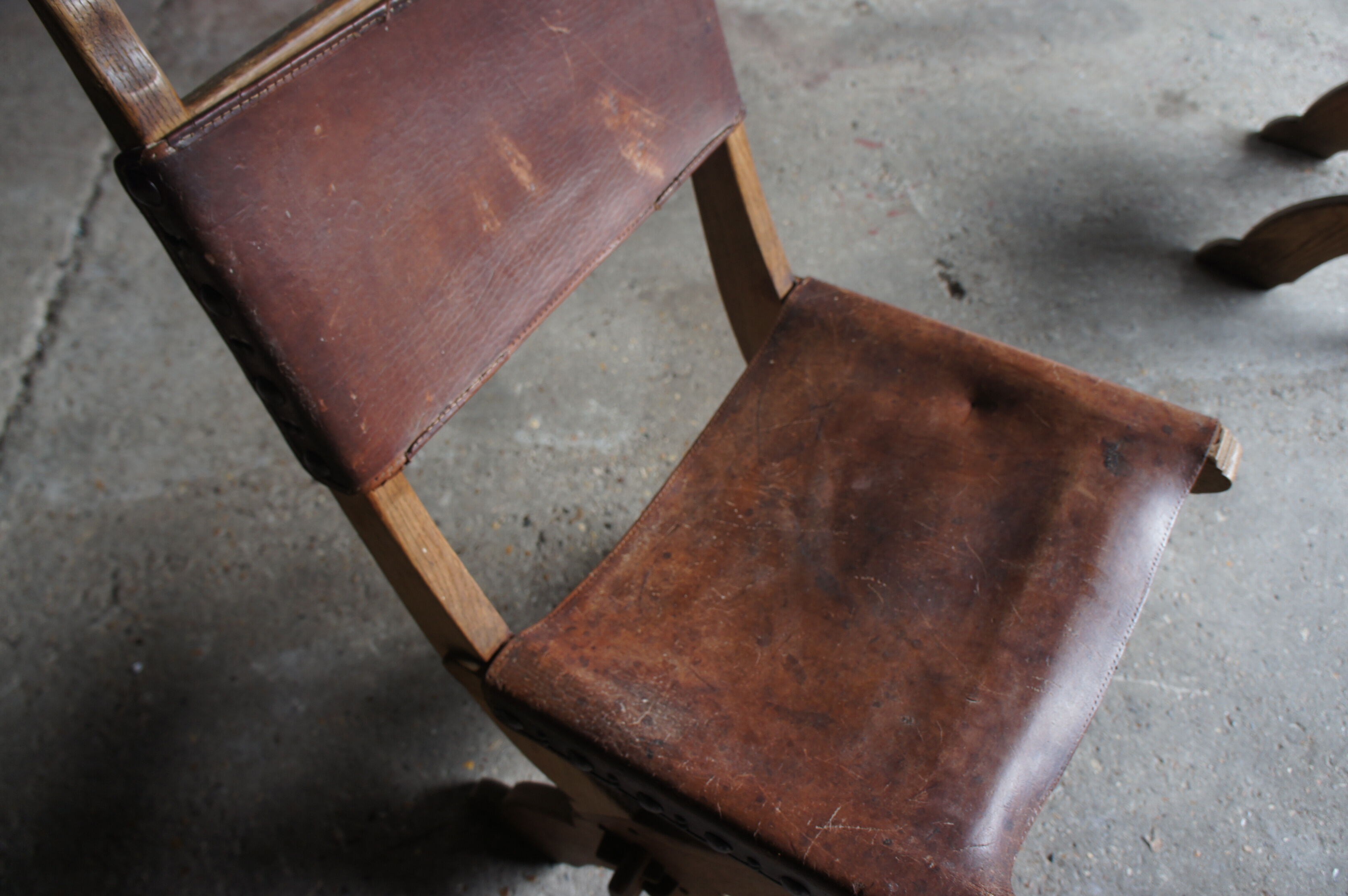 Pair of gothic style leather chairs