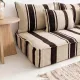 Brown striped kilim floor cushion – handwoven wool, cream base