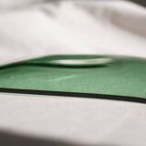 Set of 4 small square green glass plates/bowls