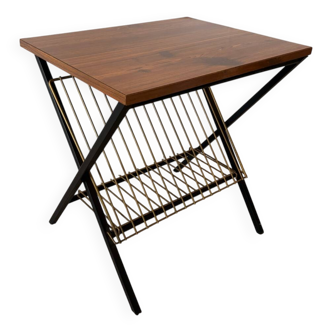Table pour platine vinyles à armature métallique et plateau en Formica