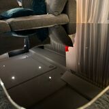Table basse Lounge Red Edition verre fumé inox