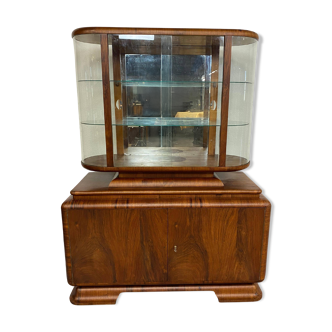 Art Deco display cabinet in walnut
