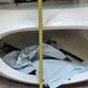 Vintage Space Age coffee table 1970 - White design, blue glass, plastic