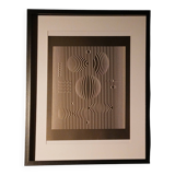 Optical Art Table - Victor Vasarely - Linear Structure - Frame 50x