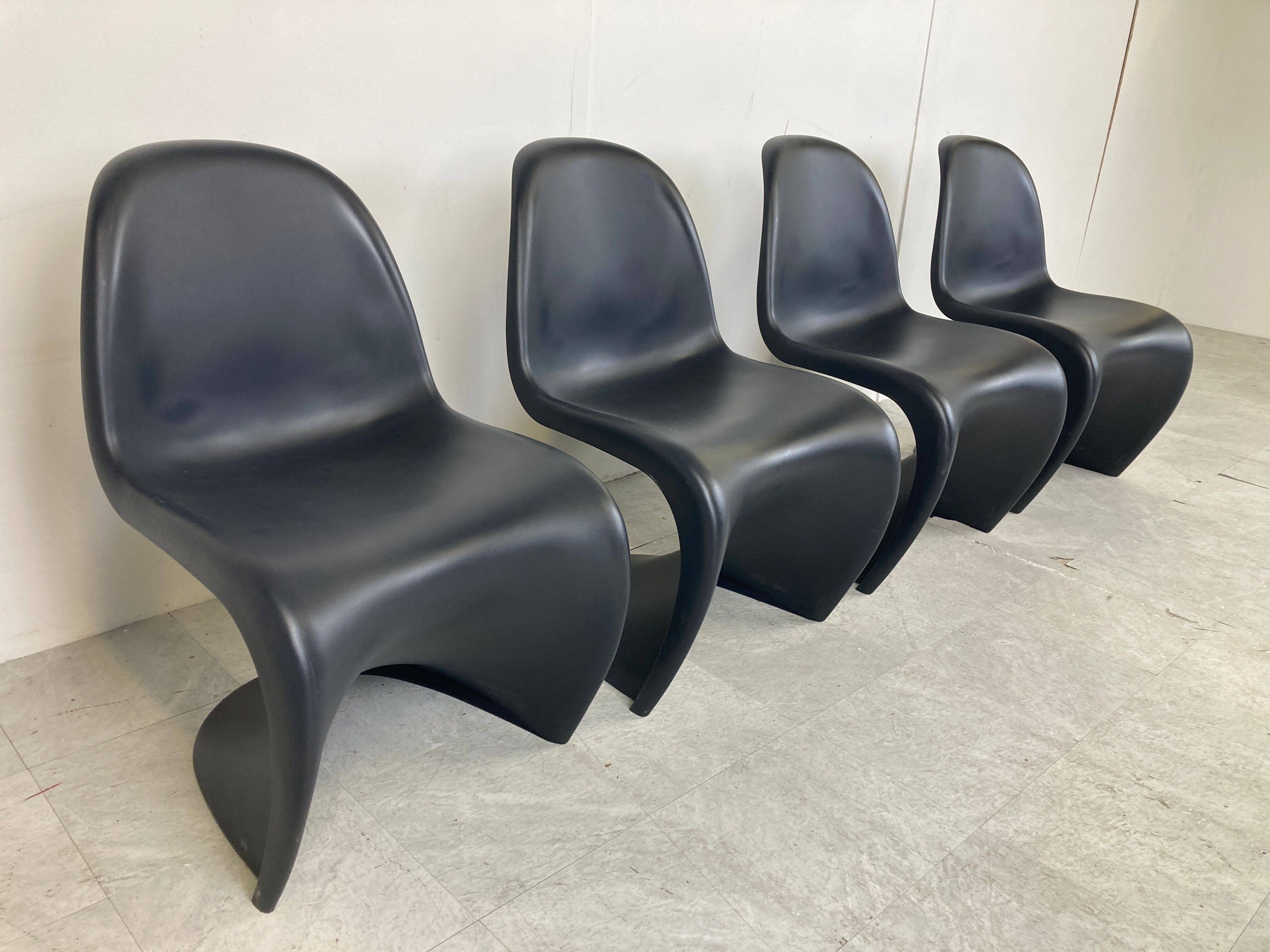 Black Panton dining chairs, set of 4