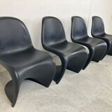 Black Panton dining chairs, set of 4