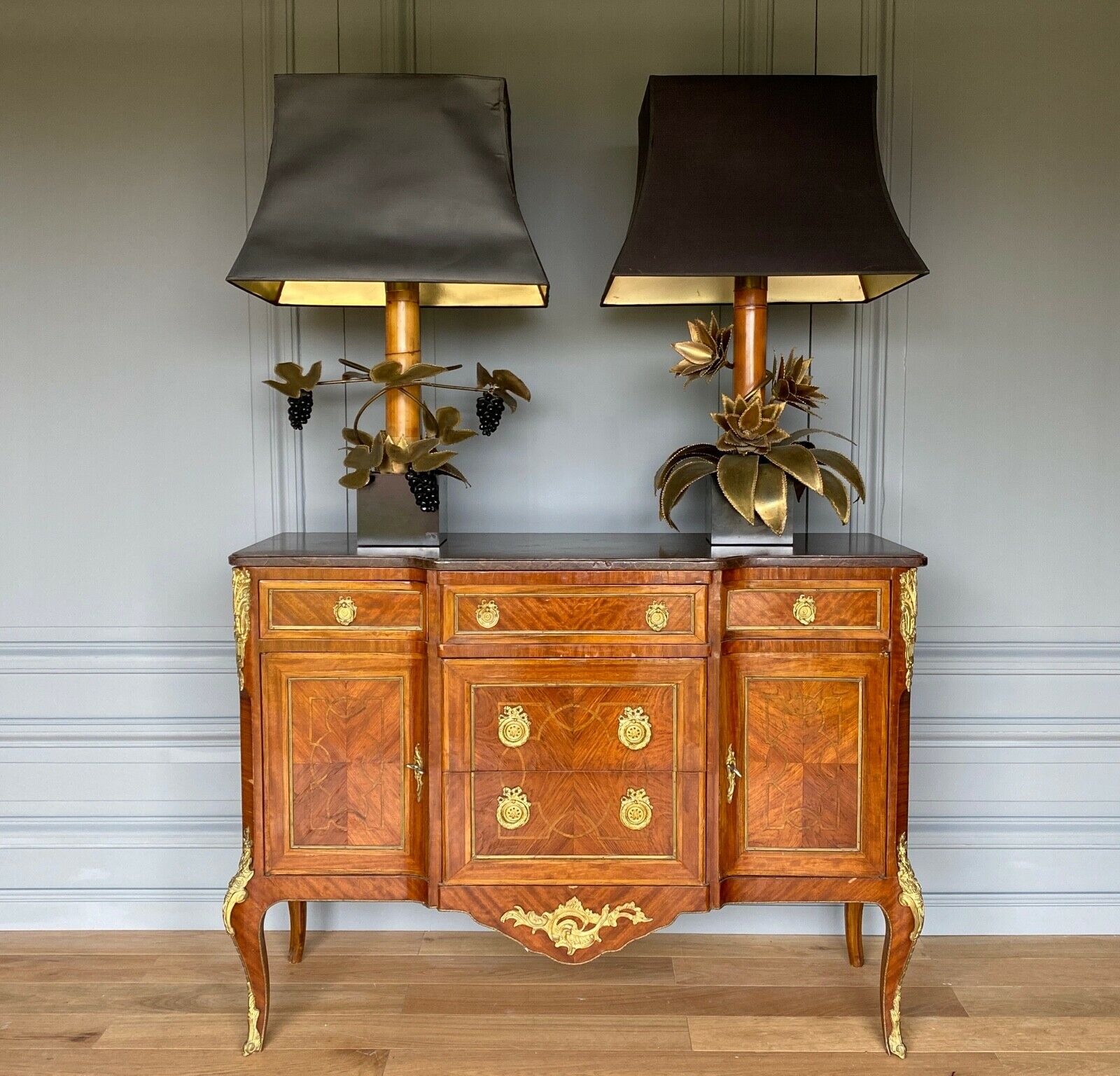 COMMODE TRANSITION LOUIS XV XVI LATE XIX TH ORNAMENTATION BRONZE MARBLE