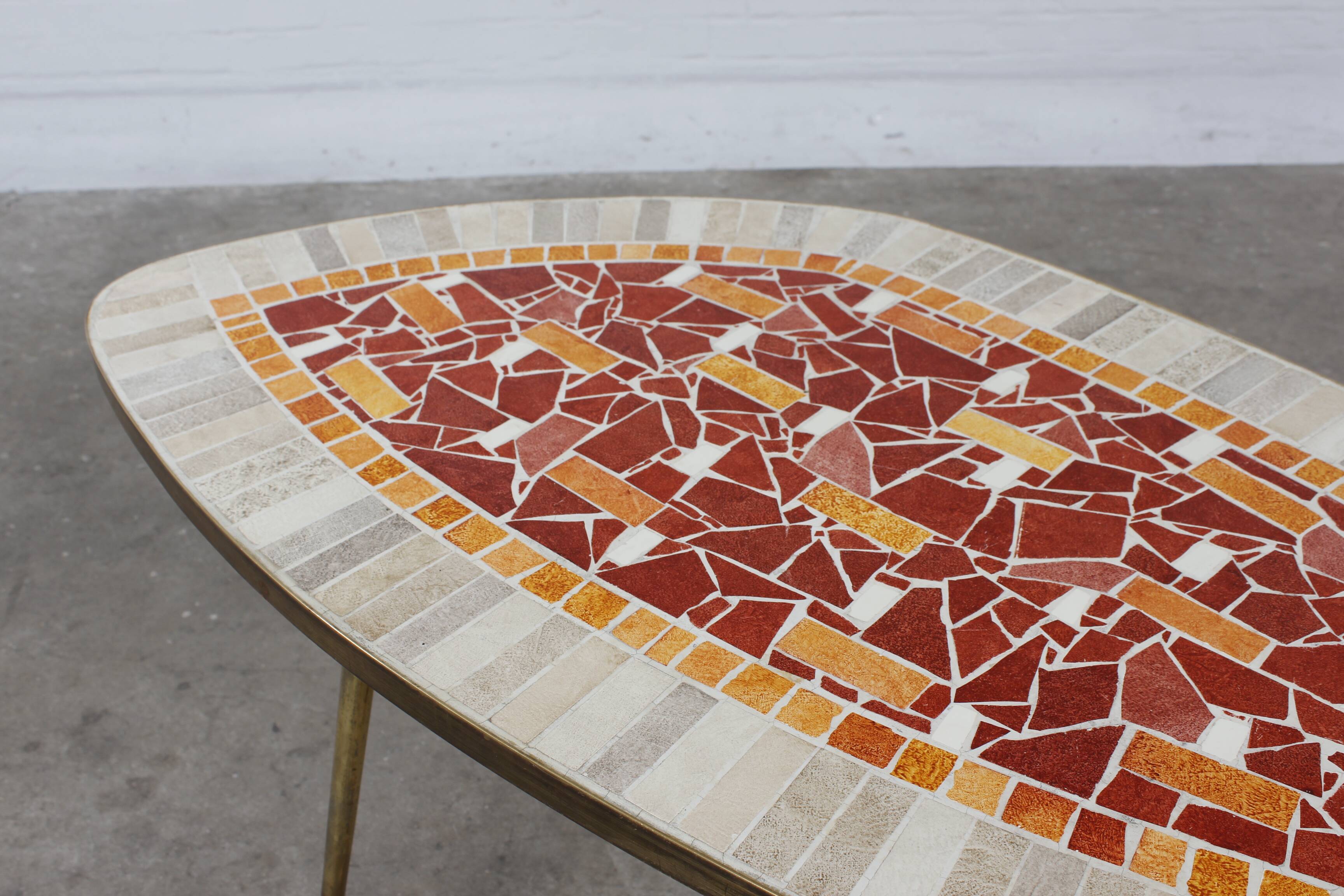 Artist mosaic table K. Theessen coffee table vintage