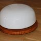 Wood and opaline wall/ceiling light