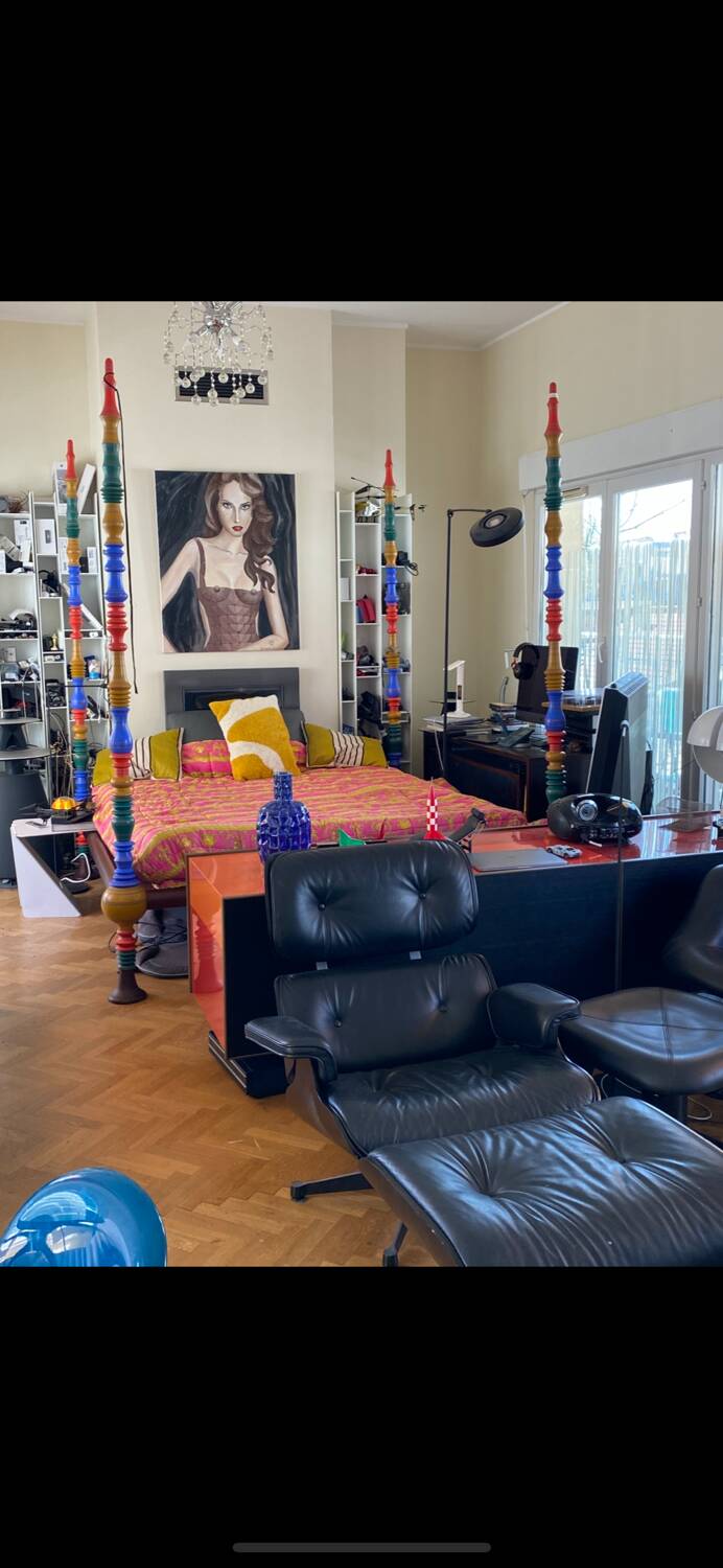 Mexican artist four-poster bed, king size, memory foam mattress