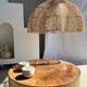 Rattan pendant lamp in the shape of a flower