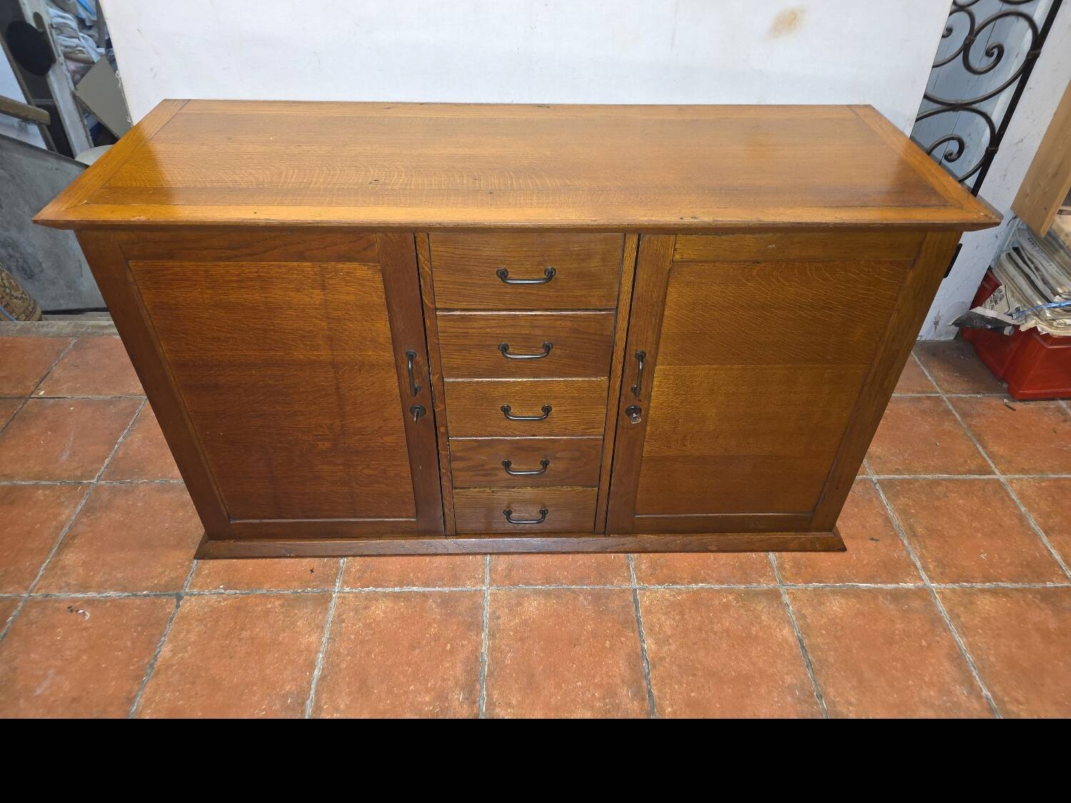 Vintage oak enfilade from the 1960s.