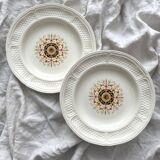 2 ivory “Pont aux Choux” soup plates, Gien earthenware