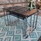 3 nesting coffee tables, smoked glass, chrome base