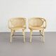 Paire de fauteuils en rotin et cannage