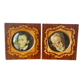 Pair of wooden picture frames