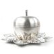 Art Deco sugar bowl, silver-plated brass, Hungary, 1950s