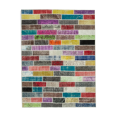 Tapis de patchwork turc contemporain tissé à la main 172 cm x 230 cm Multicolor Patchwork
