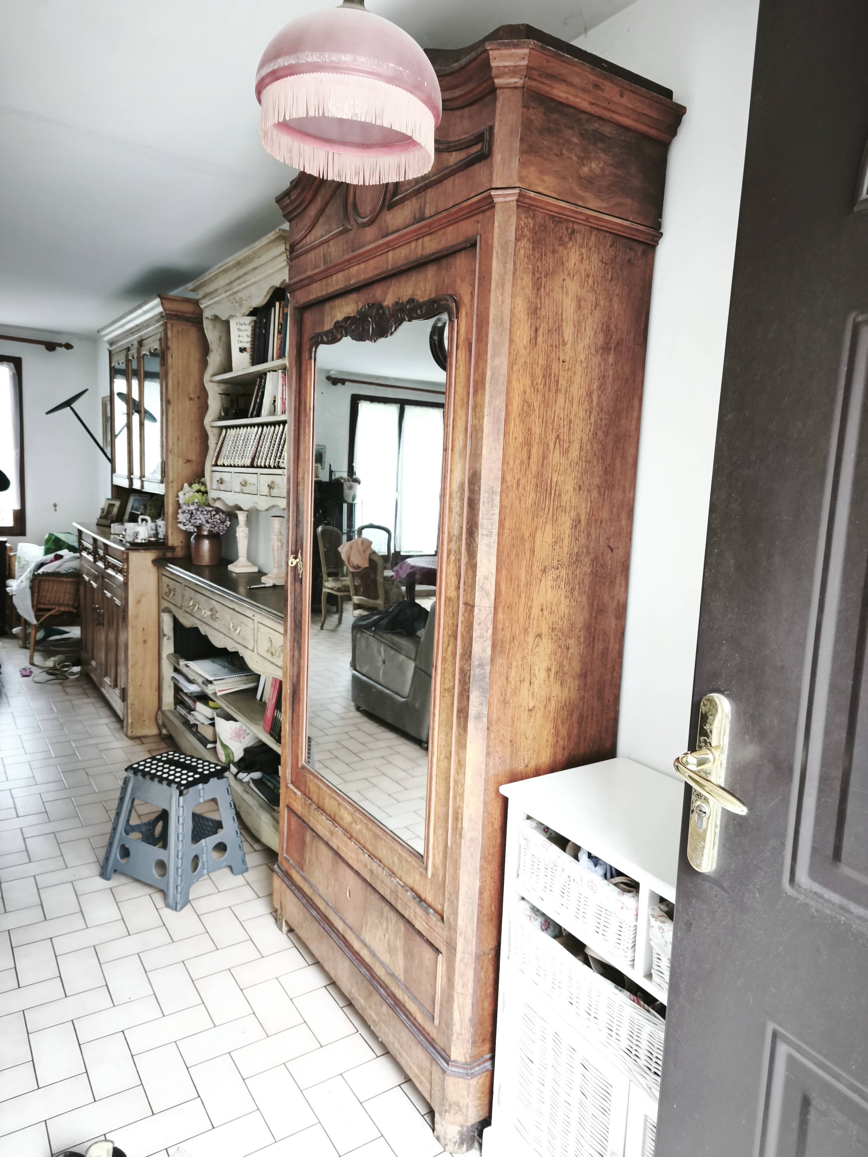 Bonnetière avec miroir