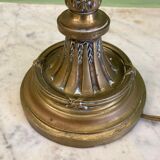 Large bronze lamp base from the late 19th century. Torch table lamp.