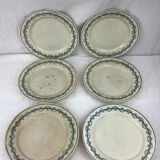 6 assiettes plates anciennes terre de fer