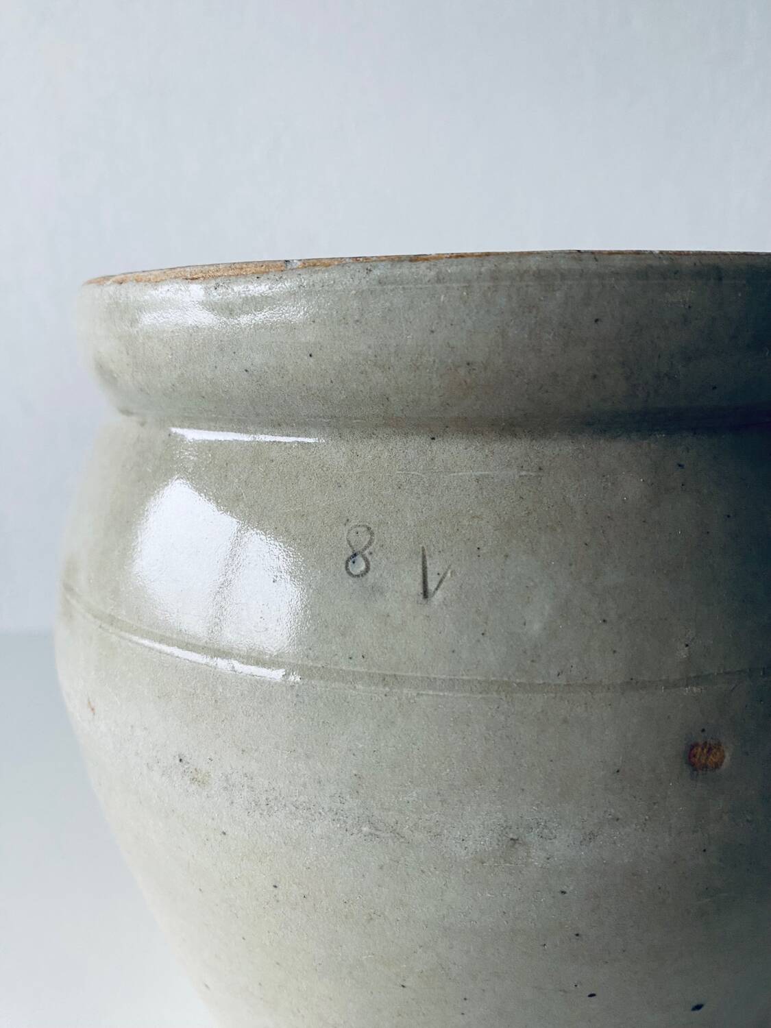 Antique glazed terracotta jug