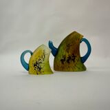 Kjell Engman for Kosta Boda Sweden Tea pot and mug Art glass , 1980's