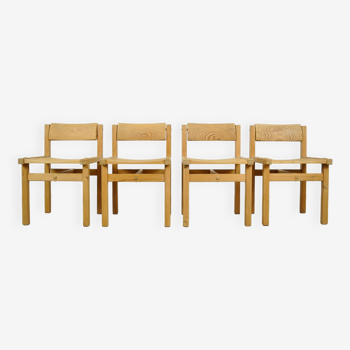 Chaises de salle à manger en pin série Trybo (4) par Edvin Helseth pour Stange Bruk, Norvège 1960