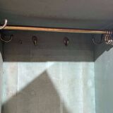 19th-century English mahogany three-door wardrobe.