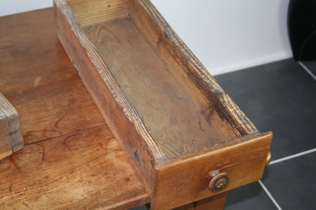Rustic farm house table with 2 1930 drawers