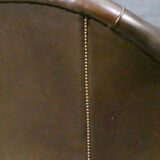 Vintage leather 2-seater sofa in dark brown